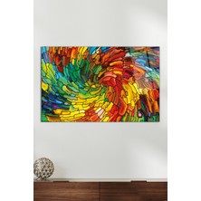 Spiral Vitray Görünümlü Cam Tablo, Modern Ev Ofis Dekoru, Hediyelik Duvar Dekorasyonu, Kırılmaz Cam