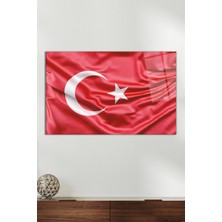 Dalgalanan Türk Bayrağı Cam Tablo, Modern Ev Ofis Dekoru, Hediyelik Duvar Dekorasyonu, Kırılmaz Cam