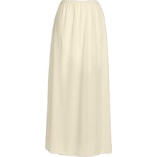 Krem Tam Boy Uzun Etek Altı Astar