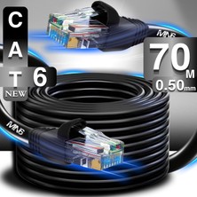 MN6 M106 70 Metre Internet Kablosu/0,50mm Utp CAT6 23AWG/ iki Kat Korumalı/iç ve Dış Mekan Uyumlu/ethernet kablosu 70 metre