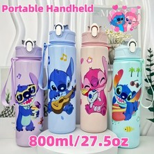 Bpa Free Stitch Desenli Suluk, Çocuk Suluk, Su Matarasi, Sızdırmaz Kapak ve Dahili Pipetli, 750ML