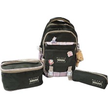 Relaxion 3'lü Set Çocuk Ilkokul Çantası Kalemlikli Beslenme Çantalı Sırt Çantası 1396