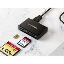 Transcend RDF8 USB 3.1 Gen1 SD/MicroSD/CF Kart Okuyucu (Siyah)