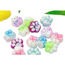 6 Adet Mini Kedi Patisi-Yapişabilen Sukuşi - Squishy Pati- Muhtesem Hisli Pati -4 cm