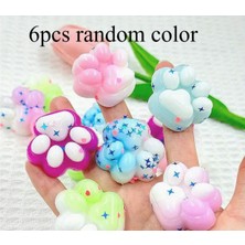 6 Adet Mini Kedi Patisi-Yapişabilen Sukuşi - Squishy Pati- Muhtesem Hisli Pati -4 cm