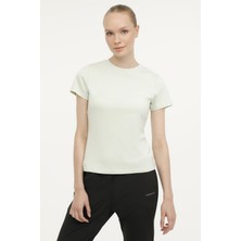 Lumberjack W-CT131 BASIC MODAL C NEC PASTEL YESIL Kadın Kısa Kol T-Shirt