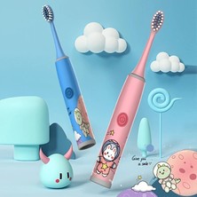 Pilli Diş Fırçası, Çocuk Diş Fırçası, Titreşimli Yedek Başlıklı, Mavi ve Yesil 2li Set