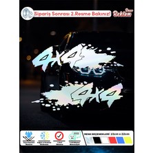 4x4 Off-Road Araç Sticker – Çift Taraflı Çamur Efektli Etiket (15X22 Cm)