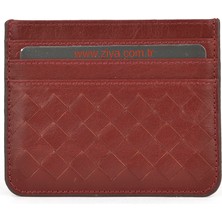 Ziya, Unisex Hakiki Deri Kartlık 1539852Z06 Kızıl Kahve