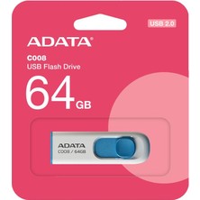 Adata C008-64GB 64GB Usb2.0 Classic (White + Blue) Flash Bellek