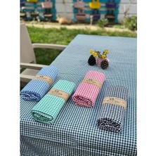 Yer Sofrası Sofra Bezi Piknik Için Masa Örtüsü Zefir Kare Desenli