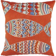 Sistan Balık Desenli Kırlent 50X50 cm