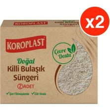 Doğal Killi Bulaşık Süngeri 2'li Paket, Temiz ve Doğal Temizlik Için Ideal