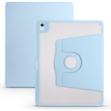 iPad Air 13 2025 M3 Kılıf Xemu Termik Kalem Bölmeli Dönebilen Standlı Kılıf - Mavi