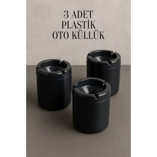 3 Adet Xl Koku Yapmaz Dumansız Siyah Plastik Küllük Oto Kül Tablası Araç Içi Kül Tabağı