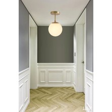 Moli Modern Tasarım Beyaz Kapalı Camlı Tekli Avize