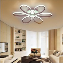 Modern Gri Kasa Ledli Plofonyer Avize 60CM