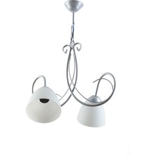 Betül Modern Gri Kasa Beyaz Opal Camlı Ikili Avize