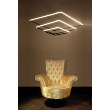 Nikol Modern Siyah Kasa Beyaz Ledli Üçlü Avize