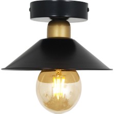 Siyah Retro Rustik Plofonyer Tekli Avize