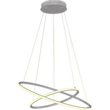 Alex Gri Kasa Günışığı (Sarı) Işık Modern Tasarım Halkalı Ikili Ledli Avize