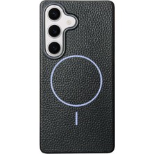 Teleplus Samsung Galaxy S25 Plus Kılıf Riva Litchi Suni Deri Kapak