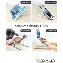 Metal 7 Kademeli Ayarlanabilir Laptop Bilgisayar Standı - Macbook Notebook Tablet Uyumlu