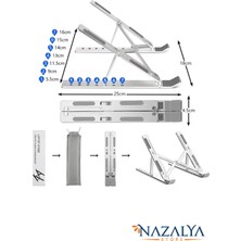 Metal 7 Kademeli Ayarlanabilir Laptop Bilgisayar Standı - Macbook Notebook Tablet Uyumlu
