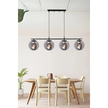 Roma Modern Tasarım Kapalı Füme Camlı Sıralı Avize