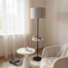 Retain Modern S,yah Ayaklı Silindir Şapkalı Lambader