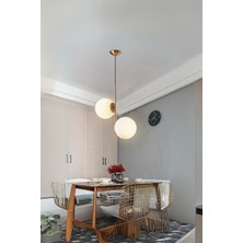 Fumi Modern Tasarım Kapalı Camlı Ikili Avize