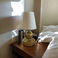 Beren Rattan Şapkalı Masa Lambası