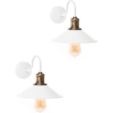 Beyaz Kasa Duvar Aplik 2 Adet ( Pilli Değildir )