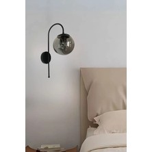 Kopya - Henna Siyah Kasa Füme Camlı Duvar Aplik