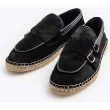 Süet Tokalı Siyah Ayakkabı