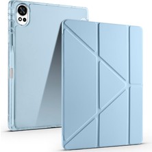Huawei Matepad 12X Ile Için Uyumlu Kılıf Üçgen Tri Folding Kalem Bölmeli Standlı Kılıfı