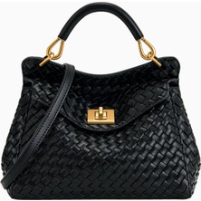 Jw Peı Siyah  Klasik Üst Saplı Vegan Deri Çanta