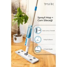 TMARK Çok Amaçlı Paspas – Zemin ve Cam Temizlik Aparatlı, 360° Dönüşlü