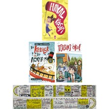 Hayal Kaşifi + Bu Kediler Bir Acayip + Tersine Okul 3 Kitap Set + Mat. Öğreten Cetvel