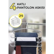Deyhome 2 Adet 4 Bölmeli Pantolon Askısı ,ceket Askısı 360 Derece Dönebilir
