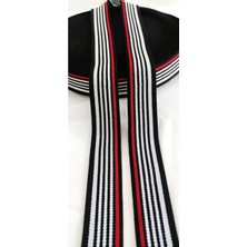 Altay Aksesuar Siyah Beyaz Çizgili Lastik Şerit