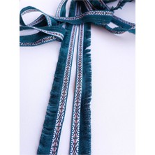 Altay Aksesuar Etnik Şeritli Kenar Püskül Saçaklı Şerit