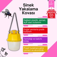 Vettoptan 2 Adet Karasinek Tuzağı Kova Kara Sinek Öldürücü Ahır Bahçe Çiftlik Restorant Açık Alan Uygun Sintut