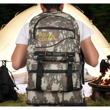 Körüklü Kamuflaj Su Geçirmez Çok Gözlü Laptop Bölmeli Kampçı-Seyahat-Dağcı Sırt Çantası 90 Lt