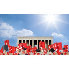 Bannersbay Sopalı Türk Bayrağı  - 100 Adet - 40x60 cm -  Miting Bayrağı