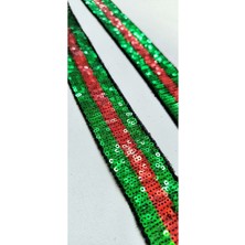 Altay Aksesuar Yeşil Kırmızı Pul Payet Şerit