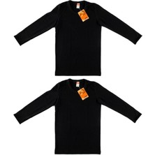 Bonbonetti Erkek Çocuk Siyah 2'li Paket Termal Uzun Kol Fanila ELF568TUT0136T2