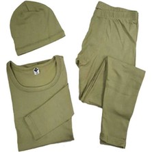 Bonbonetti Unisex Kışın Sicak Tutan Kışlık Pamuklu Terletmeyen Termal Alt Üst Takım Bere Hediyeli