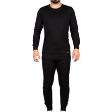 Bonbonetti Unisex Siyah Alt Üst Takım Termal Içlik Bere Hediyeli