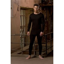 Bonbonetti Siyah Erkek Termal Takım Alt Üst Set & Emir Kışlık Kalın Çorap Hediyeli